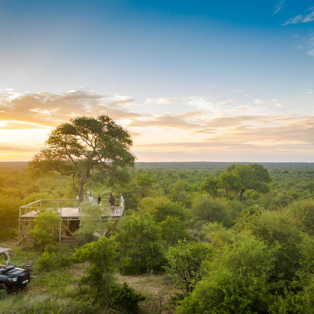 Having sundowners with a view from the Star Deck at Tulela